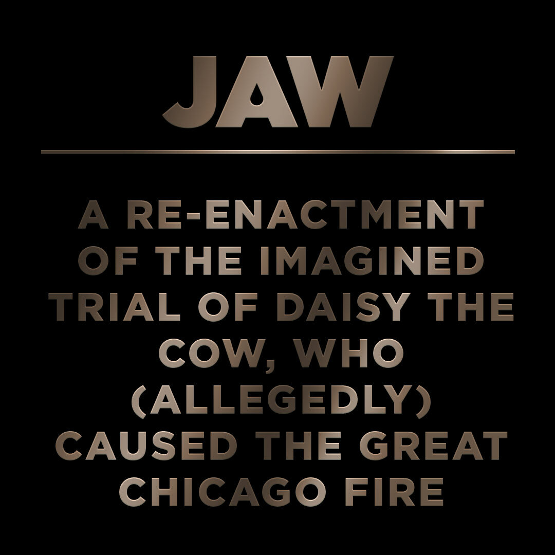 Preview image for JAW Play Reading: *A Re-Enactment of the Imagined Trial of Daisy the Cow, who (Allegedly) Caused the Great Chicago Fire*