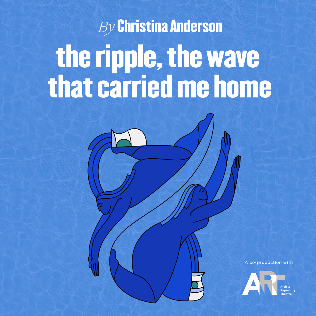 The title "the ripple, the wave that carried be home" with artwork of two women with water pitchers swirling in a yin-and-yang-like circle.